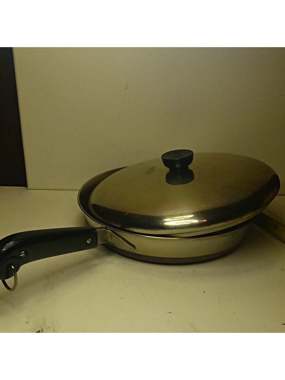 VTH Revere Ware 8" Skillet Frying Pan Matching Domed Lid Pre-1968 Double Ring